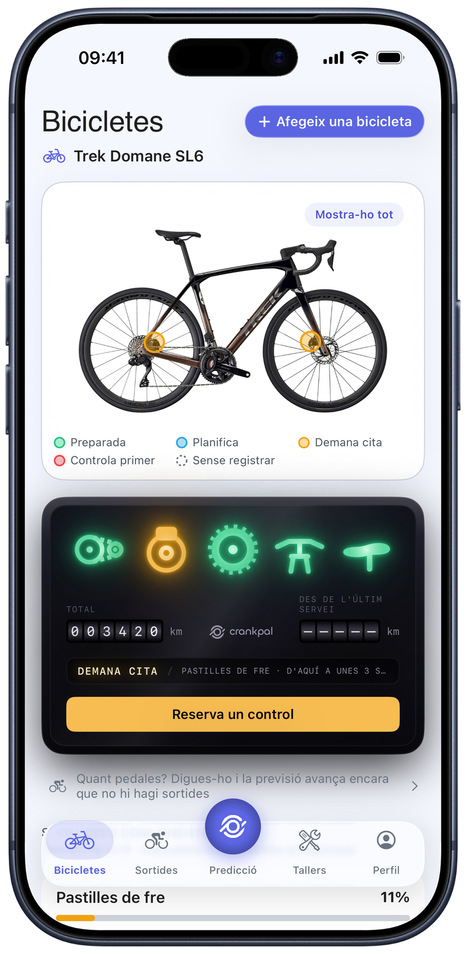 CrankPal app — bike health and predictive maintenance
