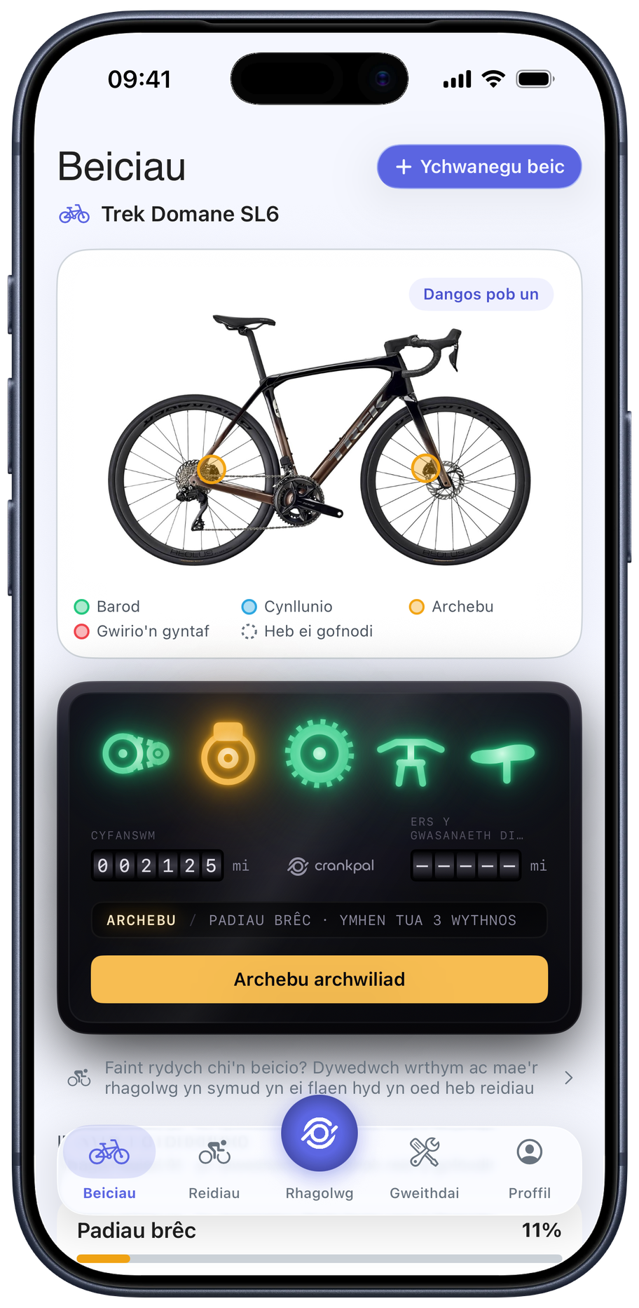 CrankPal app — bike health and predictive maintenance