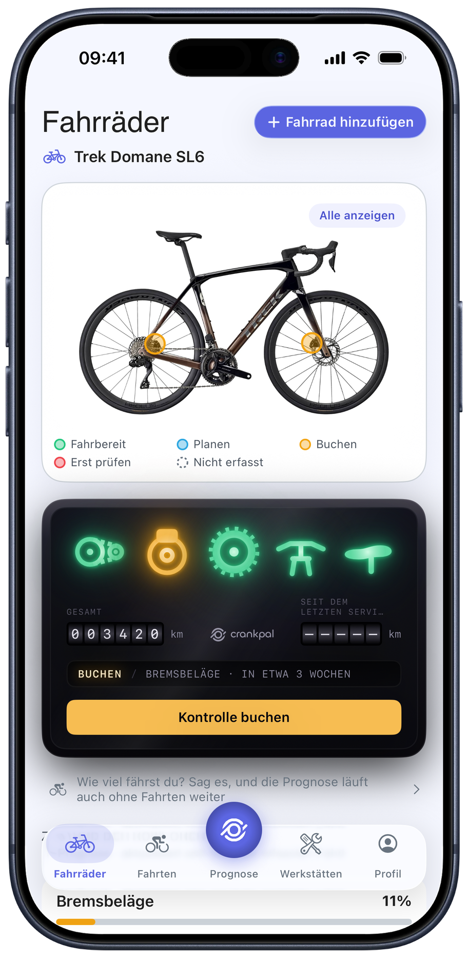 CrankPal app — bike health and predictive maintenance