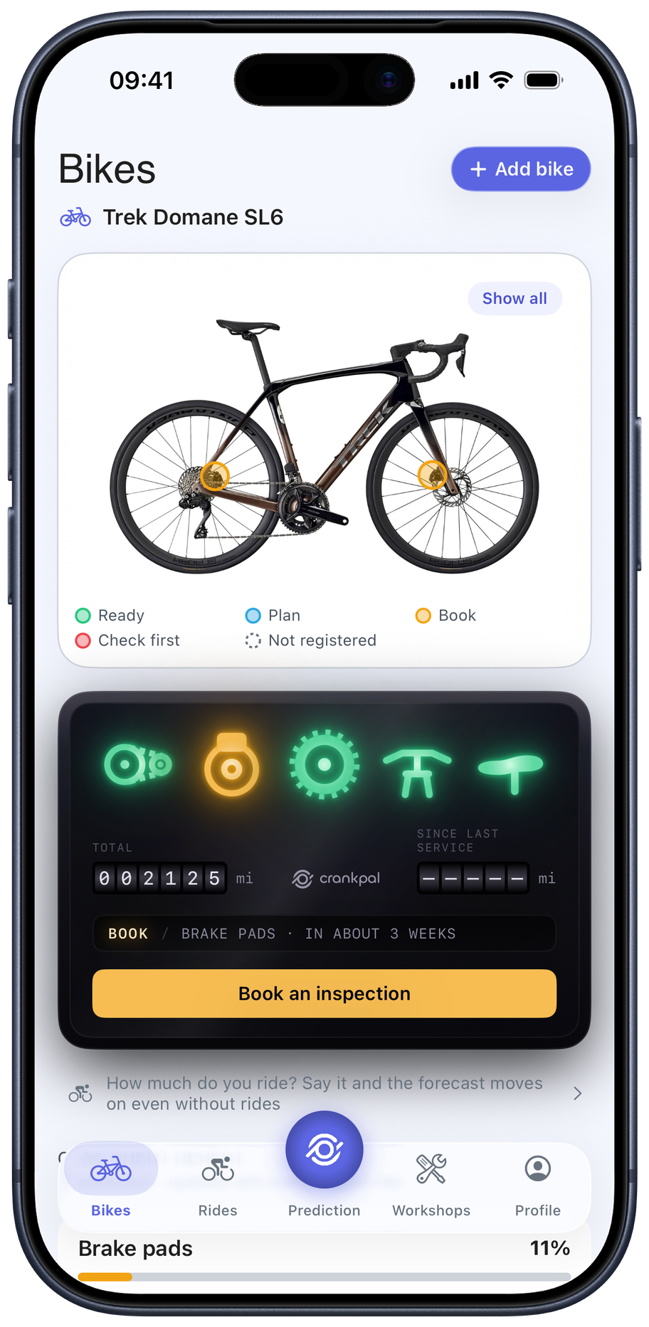 CrankPal app — bike health and predictive maintenance