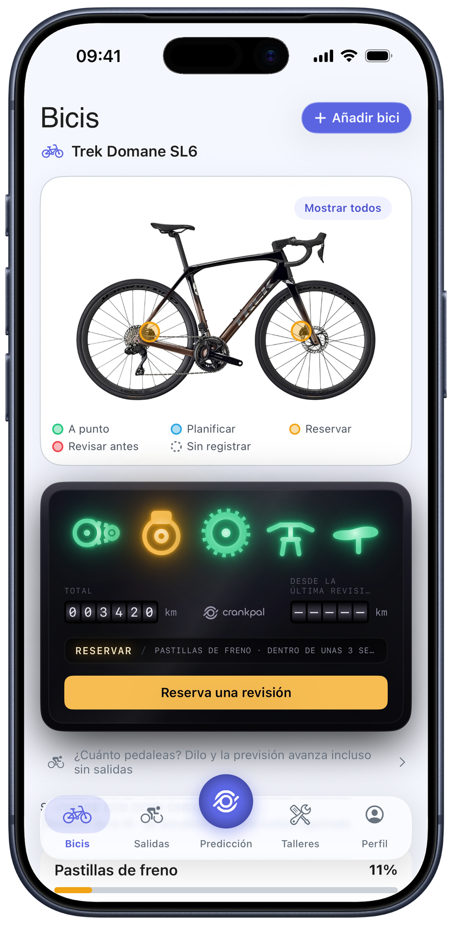 CrankPal app — bike health and predictive maintenance