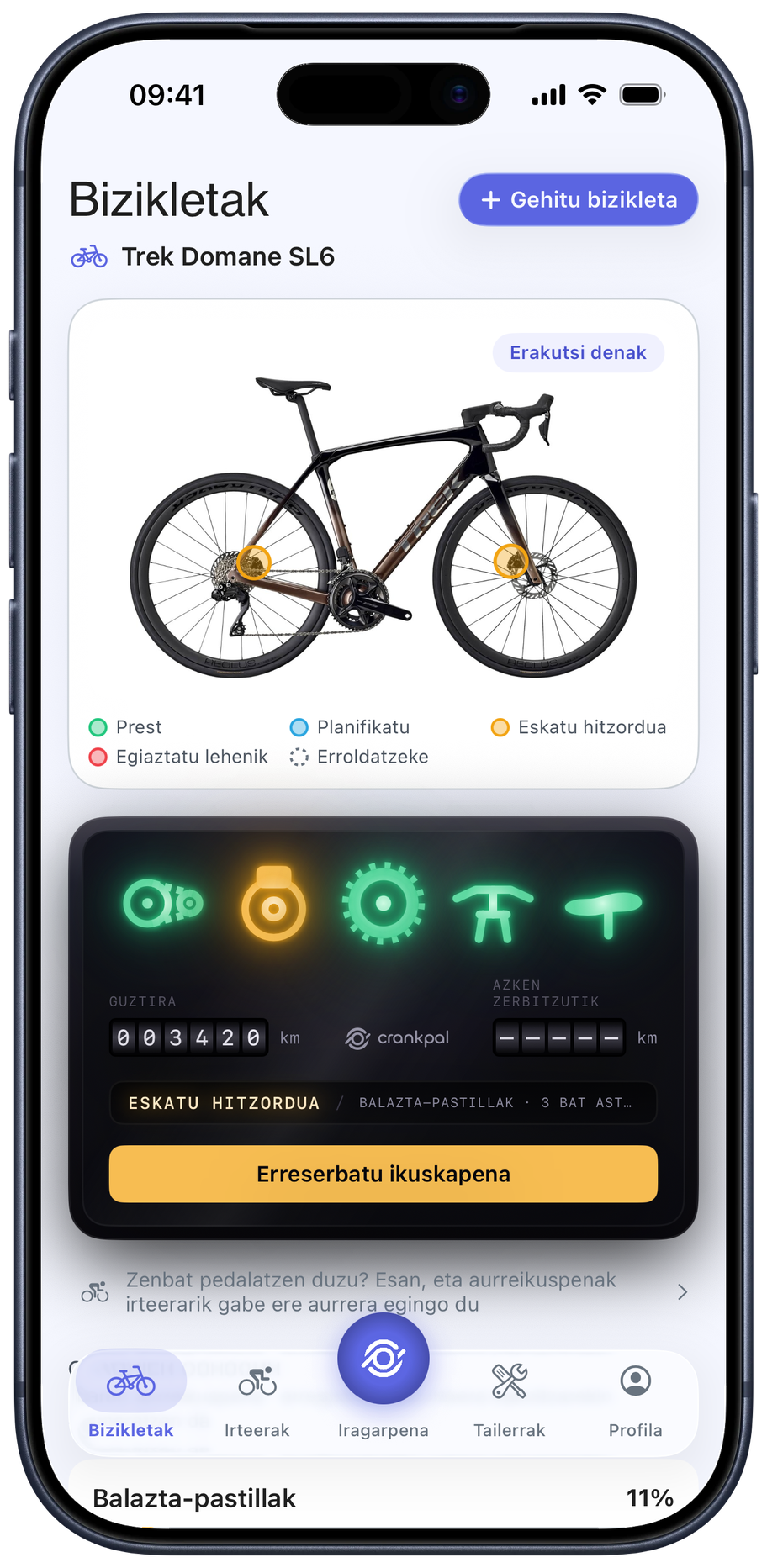 CrankPal app — bike health and predictive maintenance
