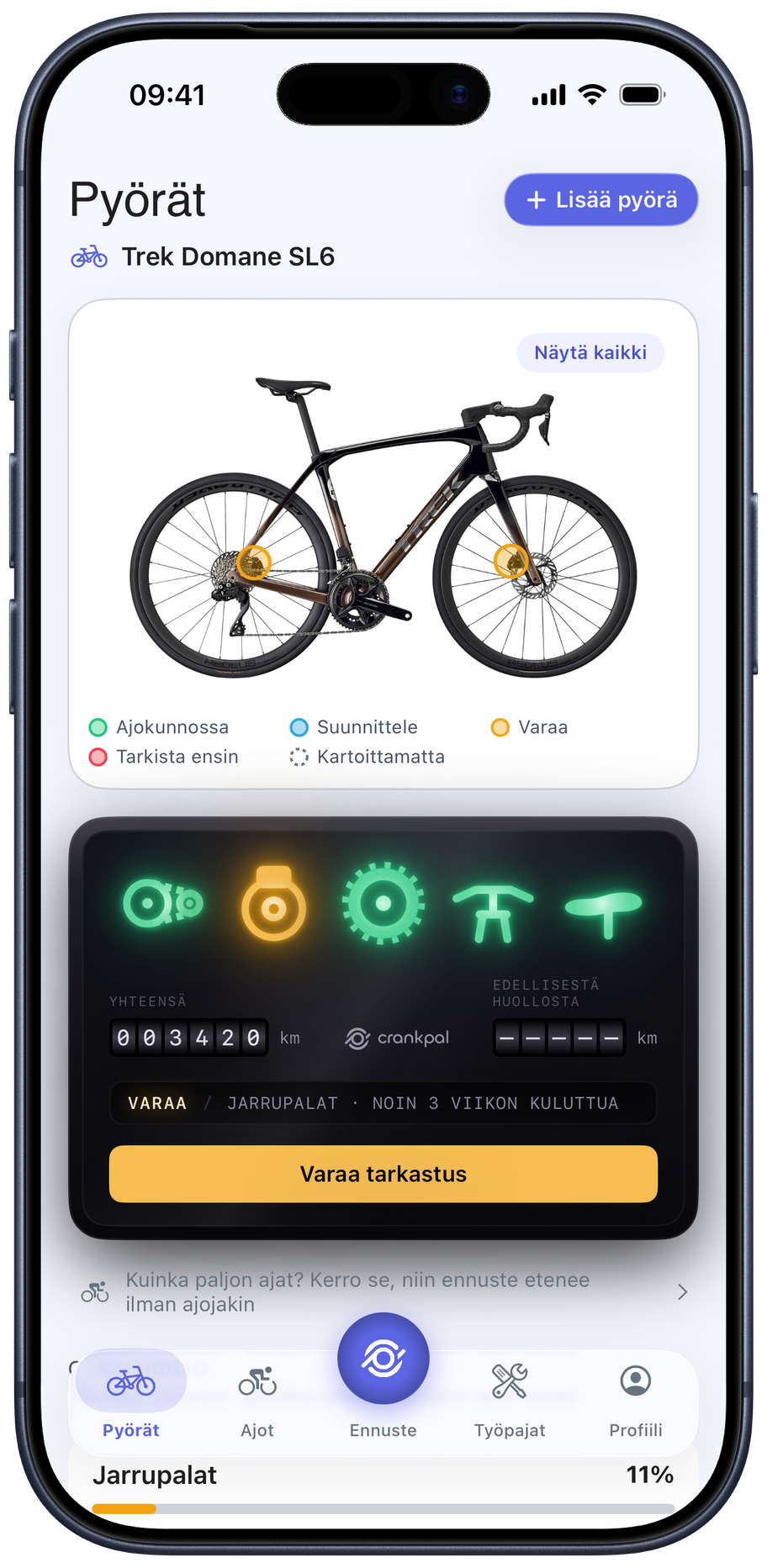 CrankPal app — bike health and predictive maintenance