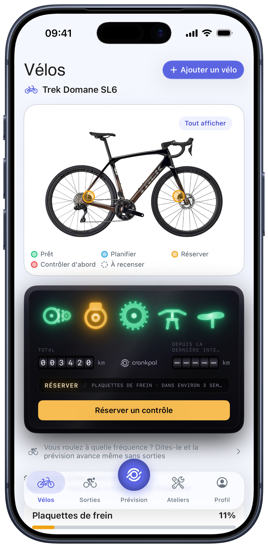 CrankPal app — bike health and predictive maintenance