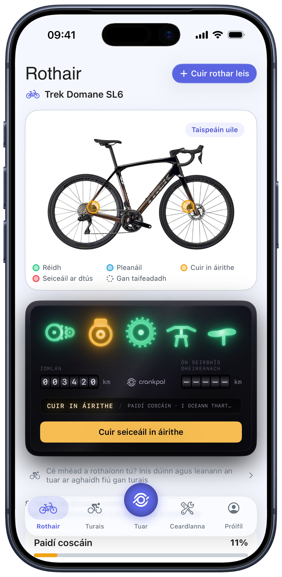 CrankPal app — bike health and predictive maintenance