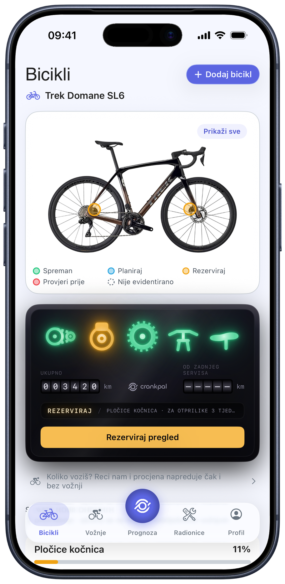 CrankPal app — bike health and predictive maintenance