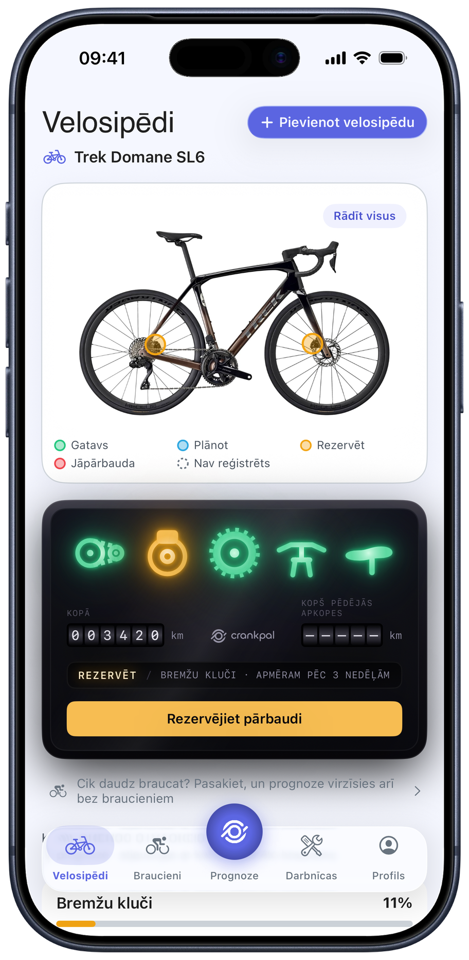 CrankPal app — bike health and predictive maintenance