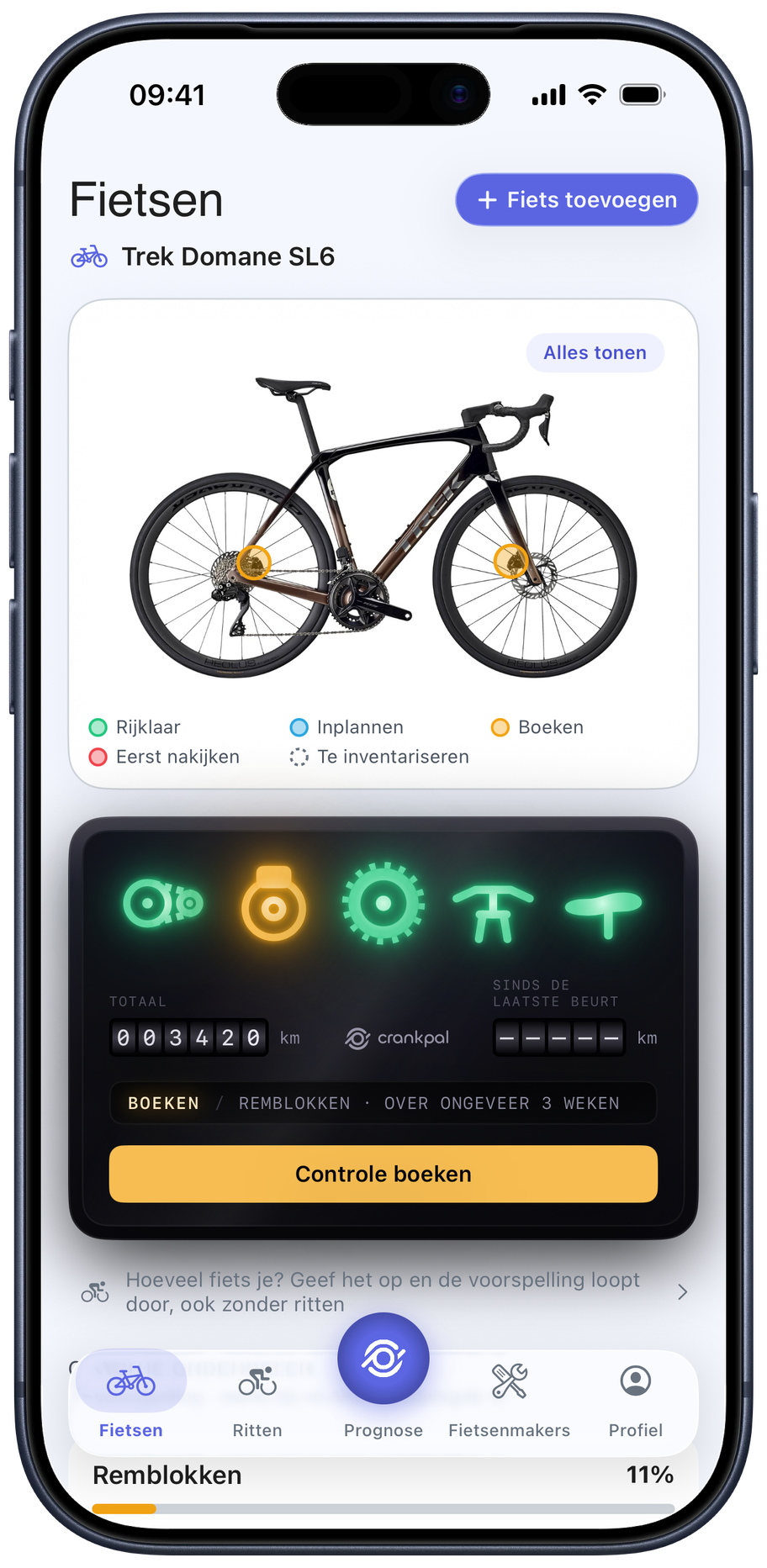CrankPal app — bike health and predictive maintenance