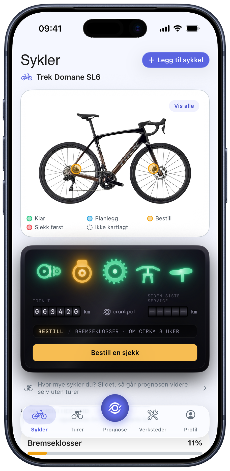 CrankPal app — bike health and predictive maintenance