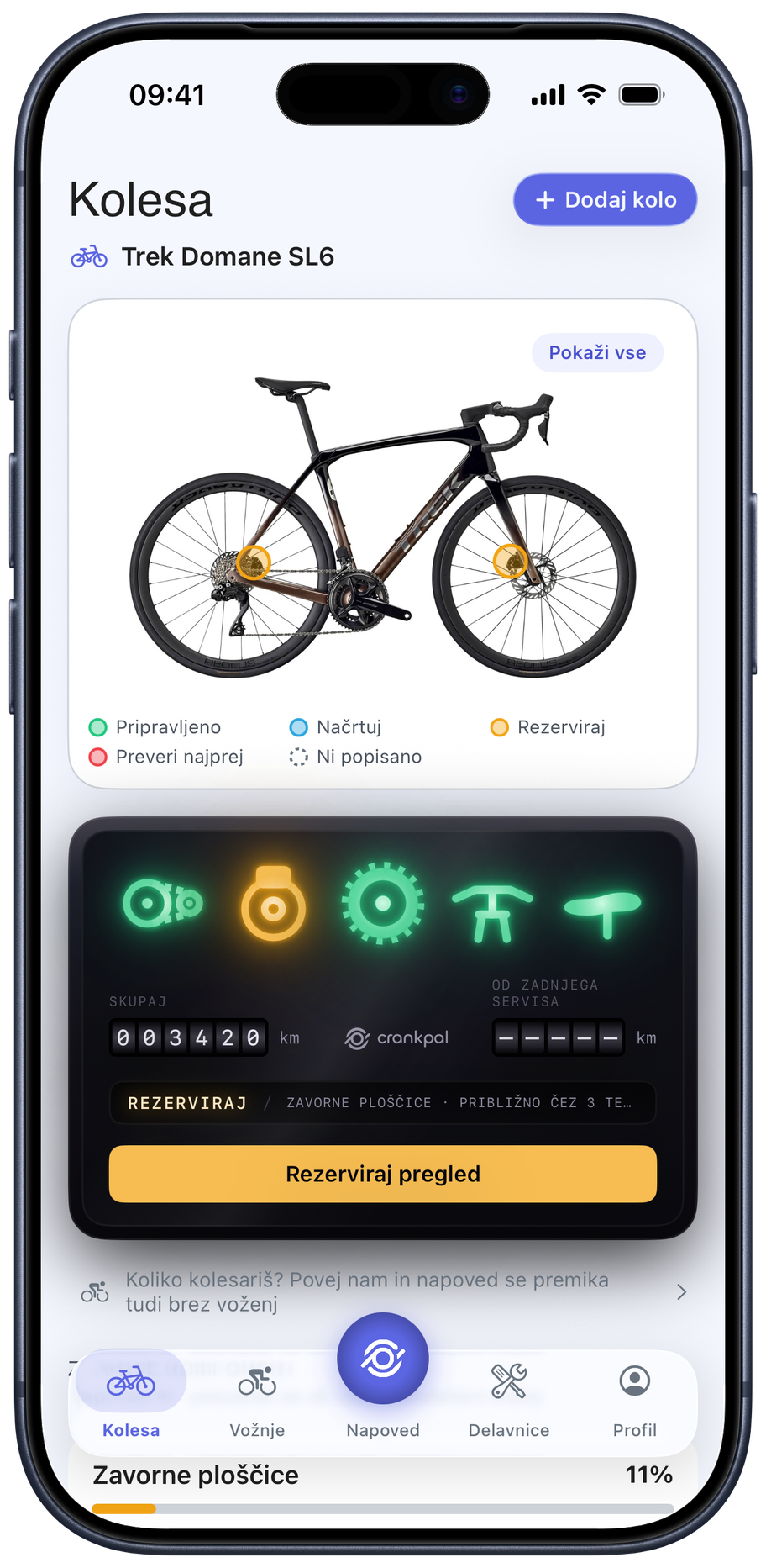 CrankPal app — bike health and predictive maintenance