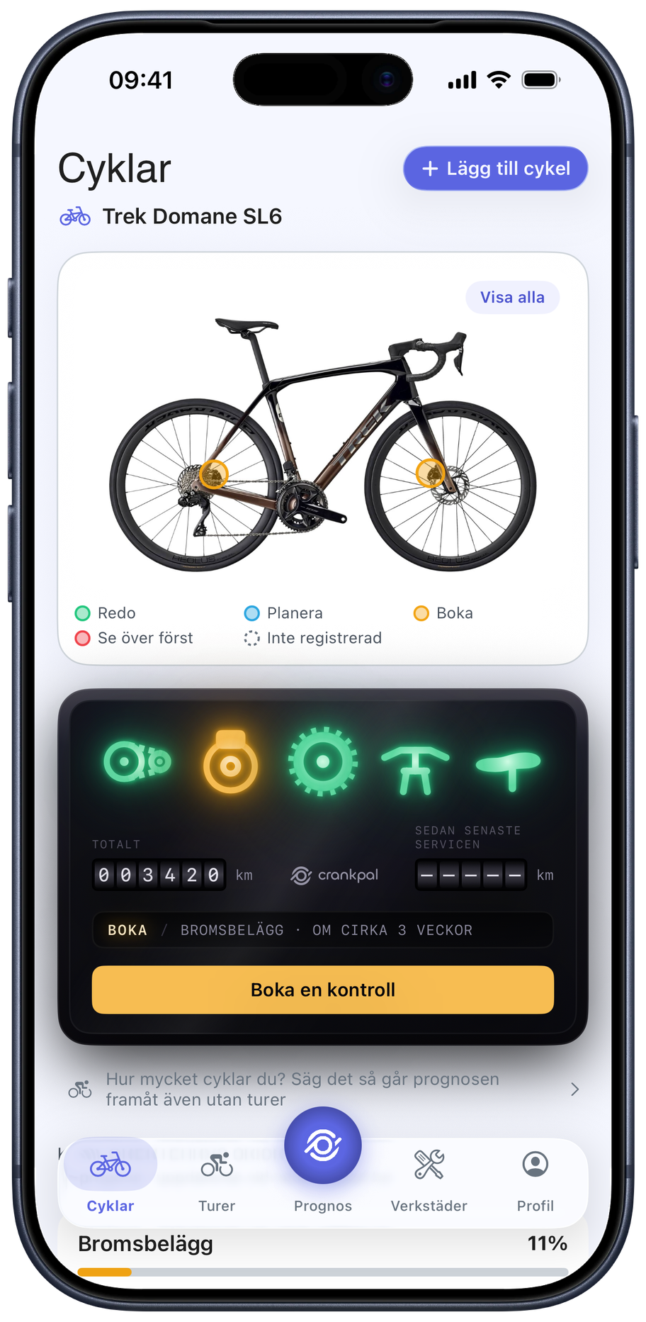 CrankPal app — bike health and predictive maintenance